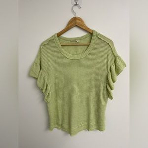 Women’s New In Lime Green Ruffle Sleeve Top